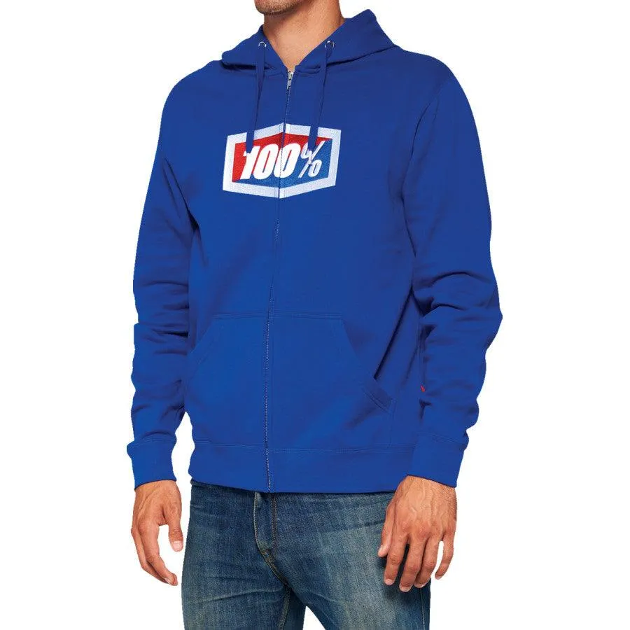 100% Official Fleece Zip-Up Hoodie - Royal