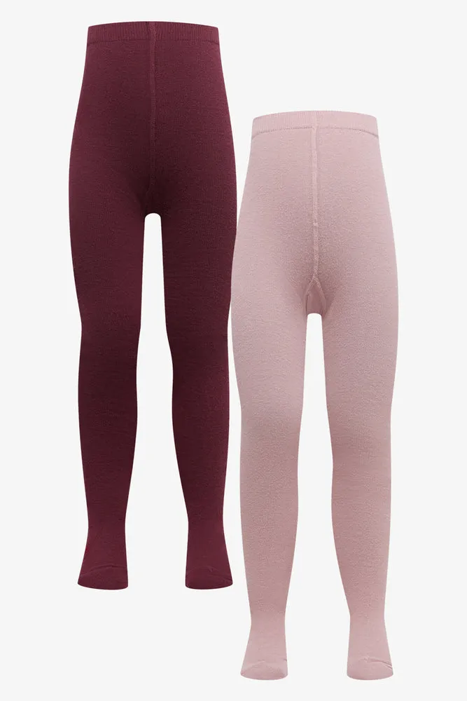 2 Pack Tights Red & Pink