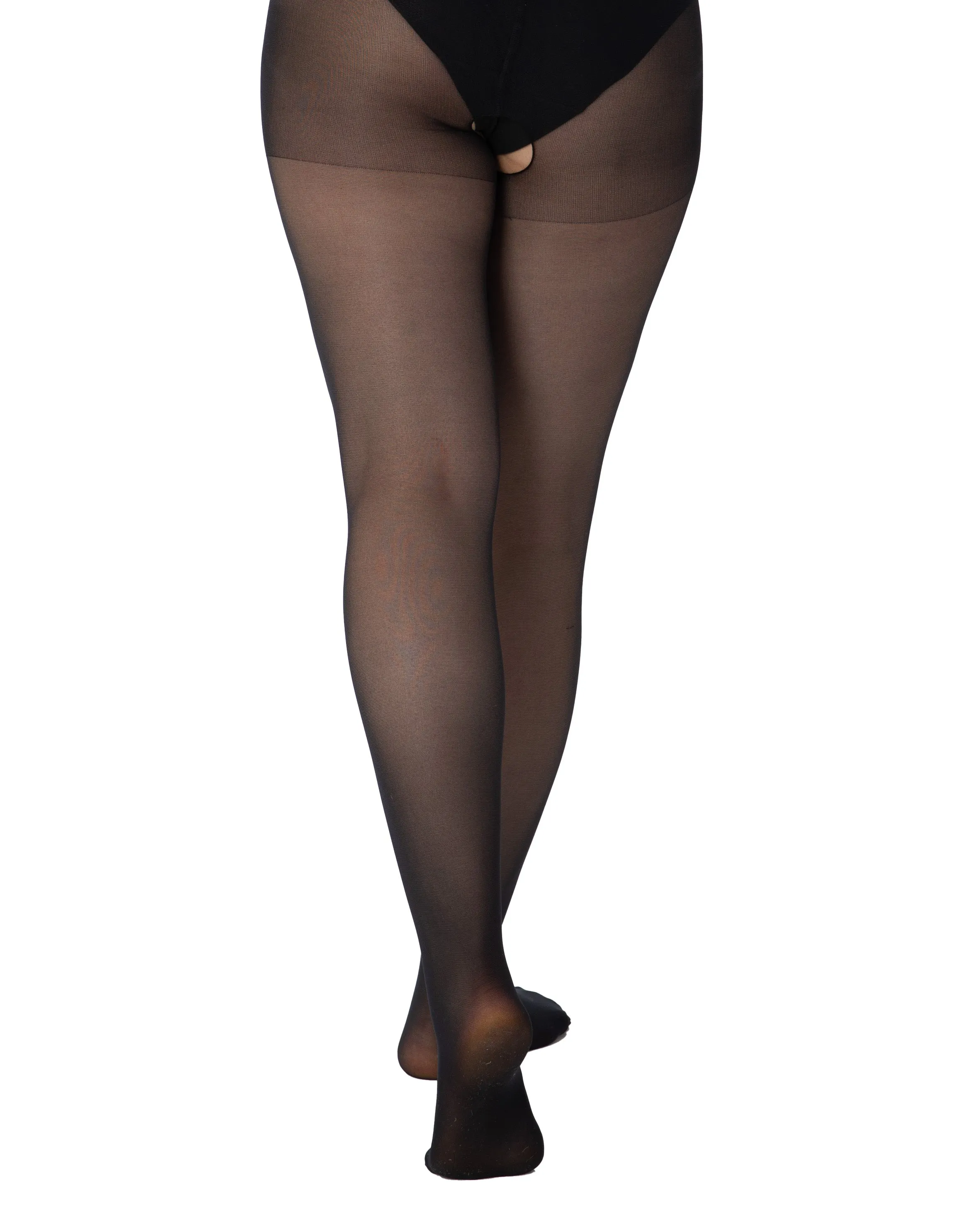 20 Denier Sheer Crotchless Tights