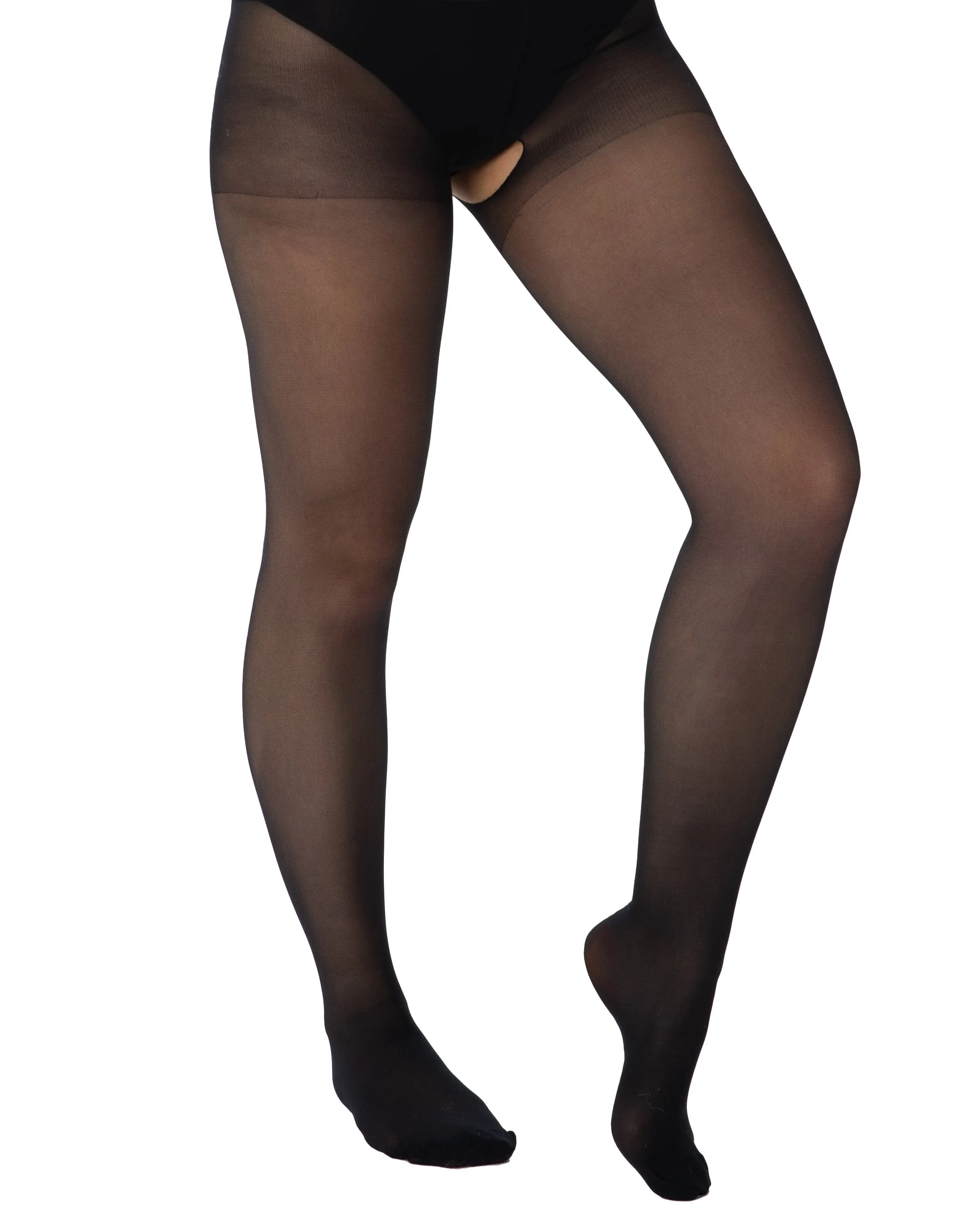 20 Denier Sheer Crotchless Tights