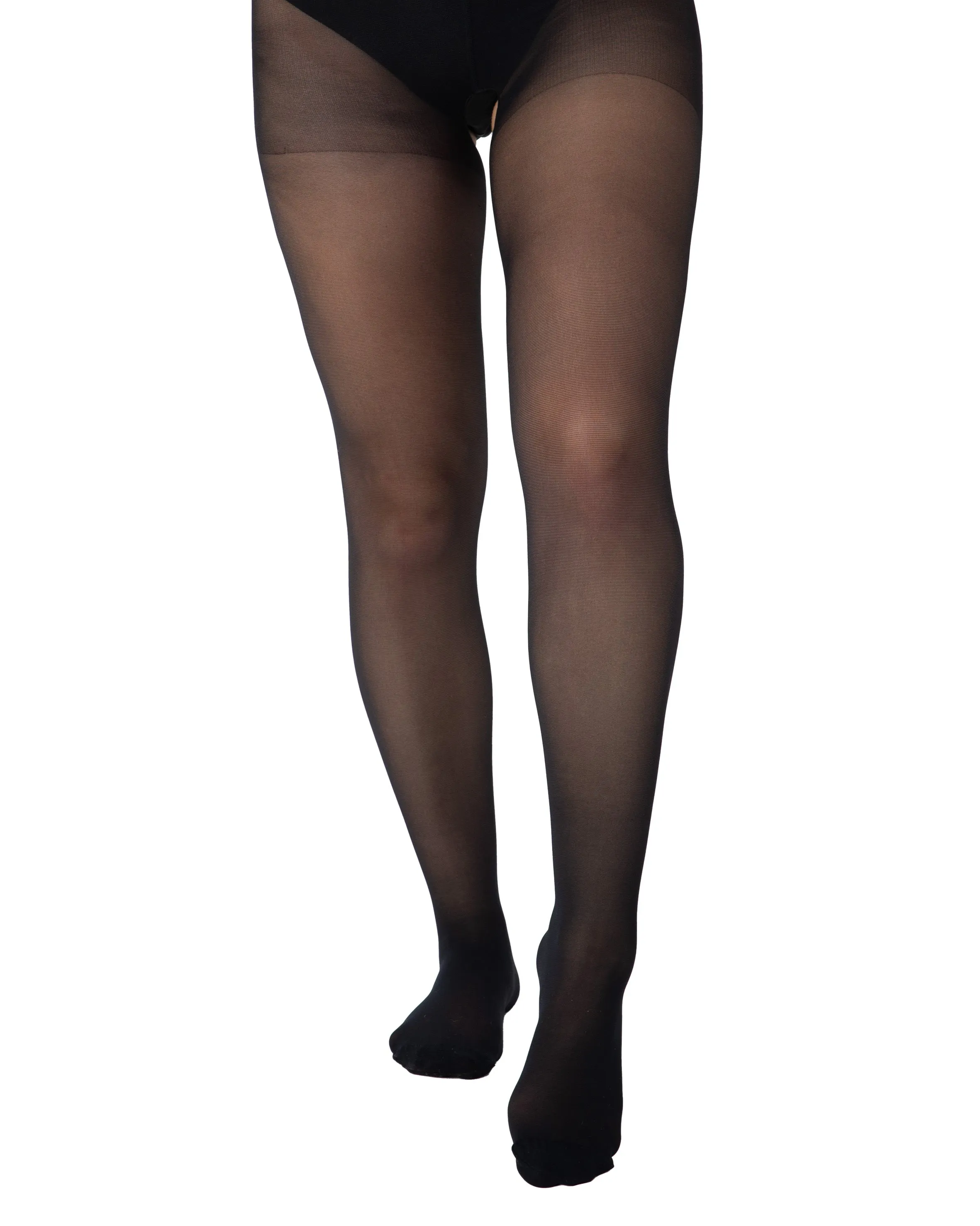 20 Denier Sheer Crotchless Tights