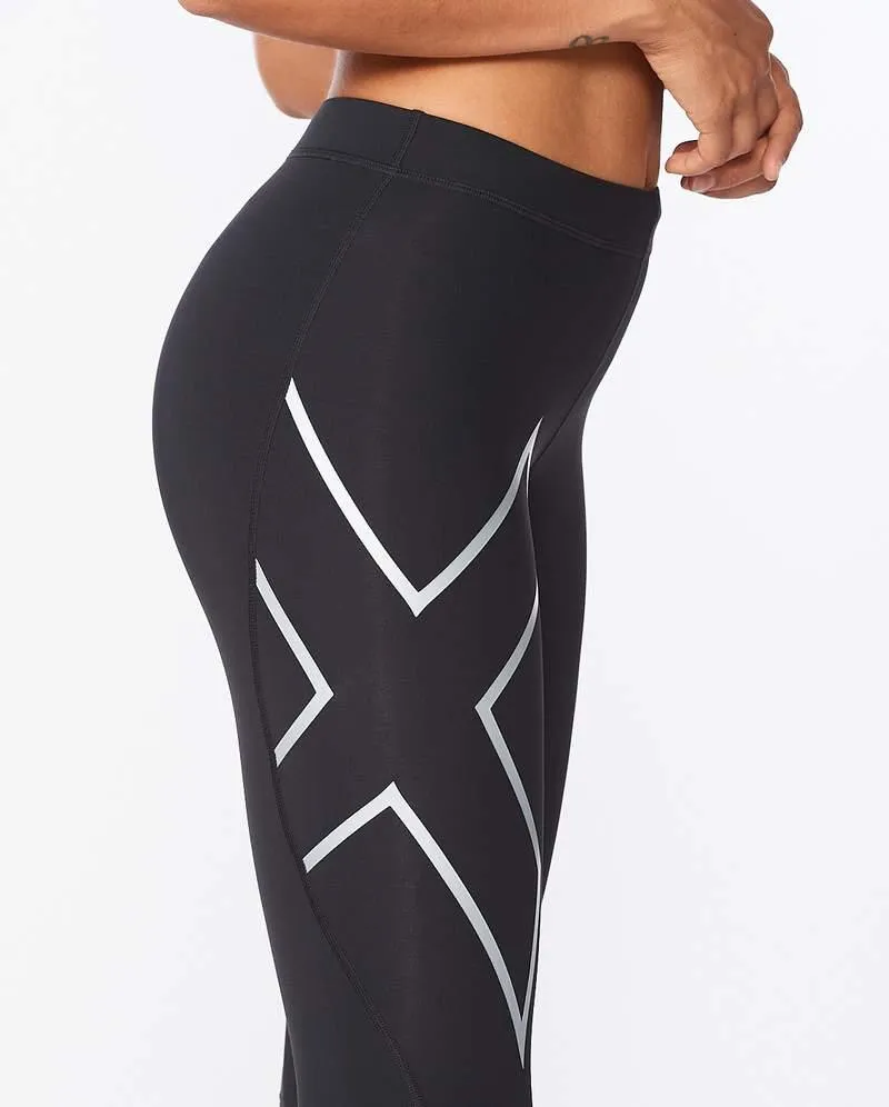 2XU Core 3/4 Womens Compression Tights (Black/Silver)