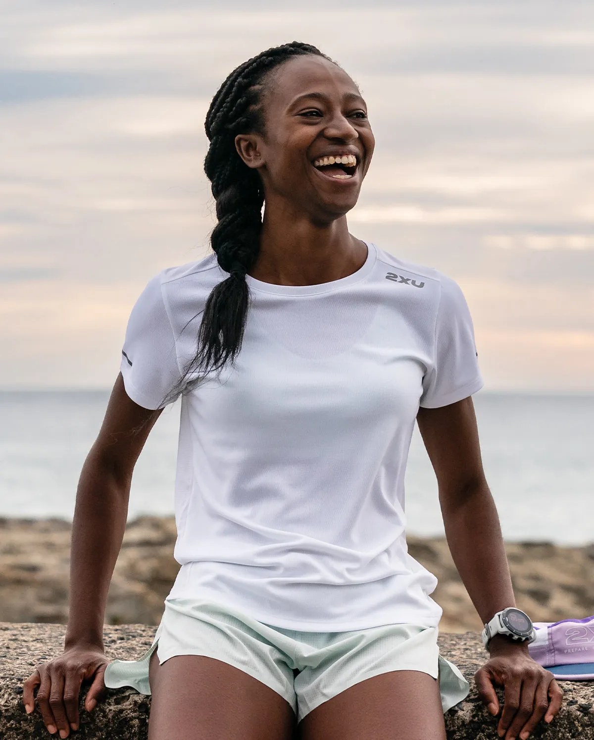 2XU - Women's Aero Tee -  White/Silver Reflective