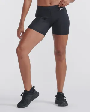 2XU Womens Core Compression Game Day 5" Shorts - Black/Silver