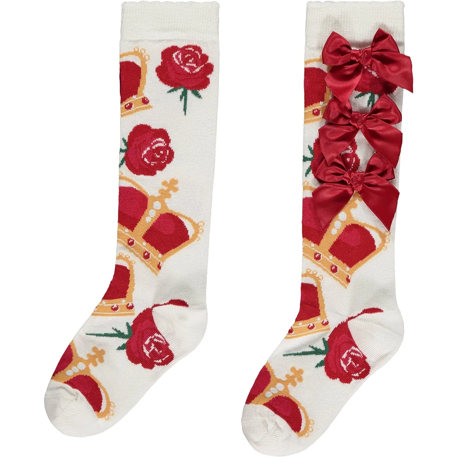 A DEE - A Dee Queen Cora Crown Knee High Socks  - White