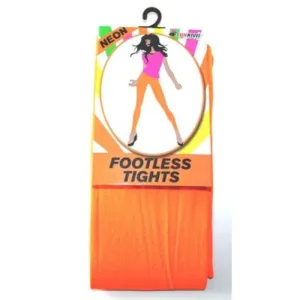 Adult Neon Orange Footless Tights