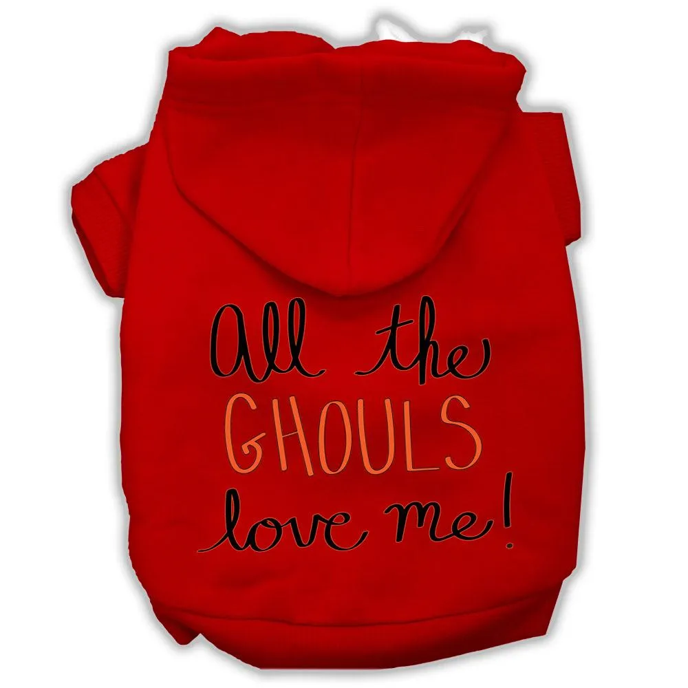 All The Ghouls Screenprint Dog Hoodie Red Xxxl(20)