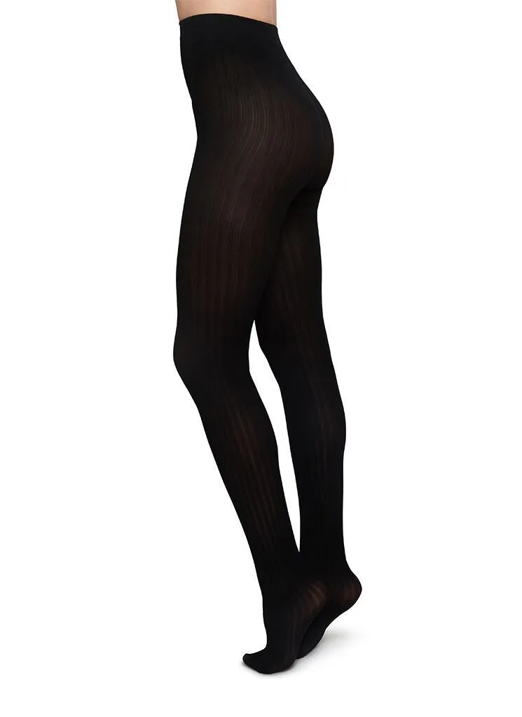 Alma Rib Tights Black 70 Denier