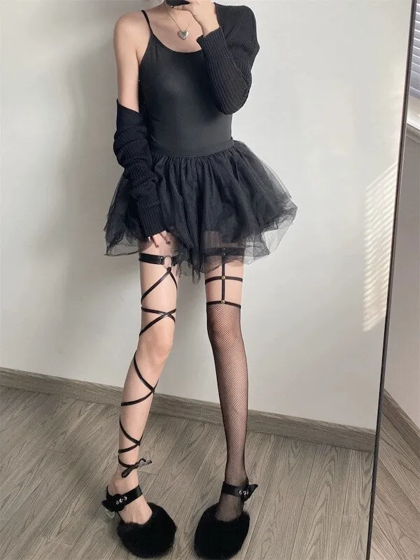 Alt goth ribbon garter stockings