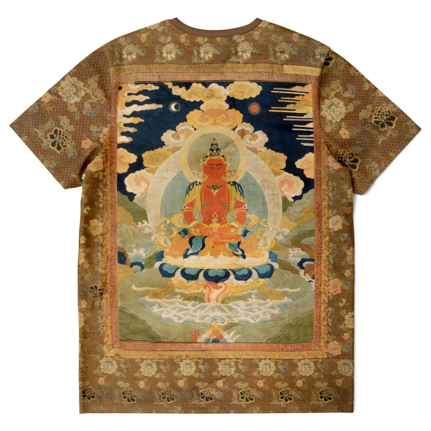 Amitabha (Amitayus), the Bodhisattva of Limitless Life Thangka, Vintage Tee Antique Graphic T-Shirt