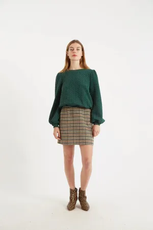 Aubin Wexford Check Mini Skirt Oatmeal