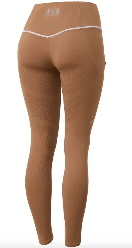 B Vertigo Adara Women's High Waist Fullgrip Tights, Tiger's Eye Brown, 30 NEW