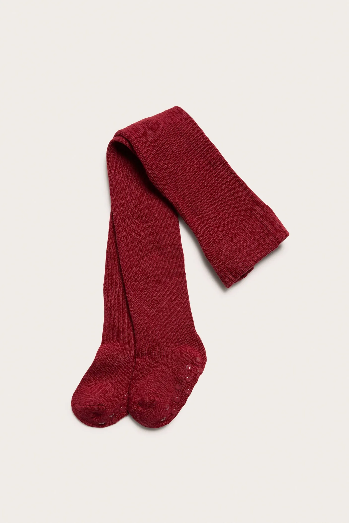 Baby red rib tights