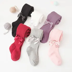 Baby / Toddler / Kid Bowknot Solid Tights