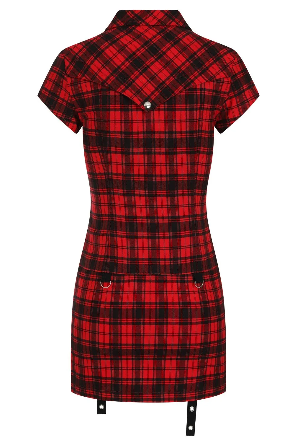 Banned Tartan Nights Mini Dress in Red Tartan