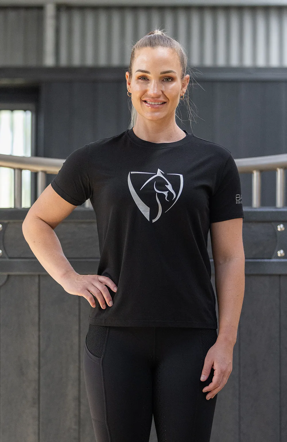 BARE Silver Logo T-Shirt - Black