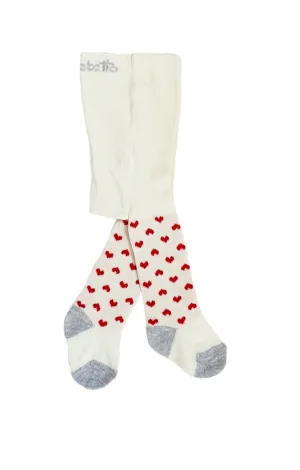 Bebetto Baby Girl Tights Ivory/Red (0-36mths)