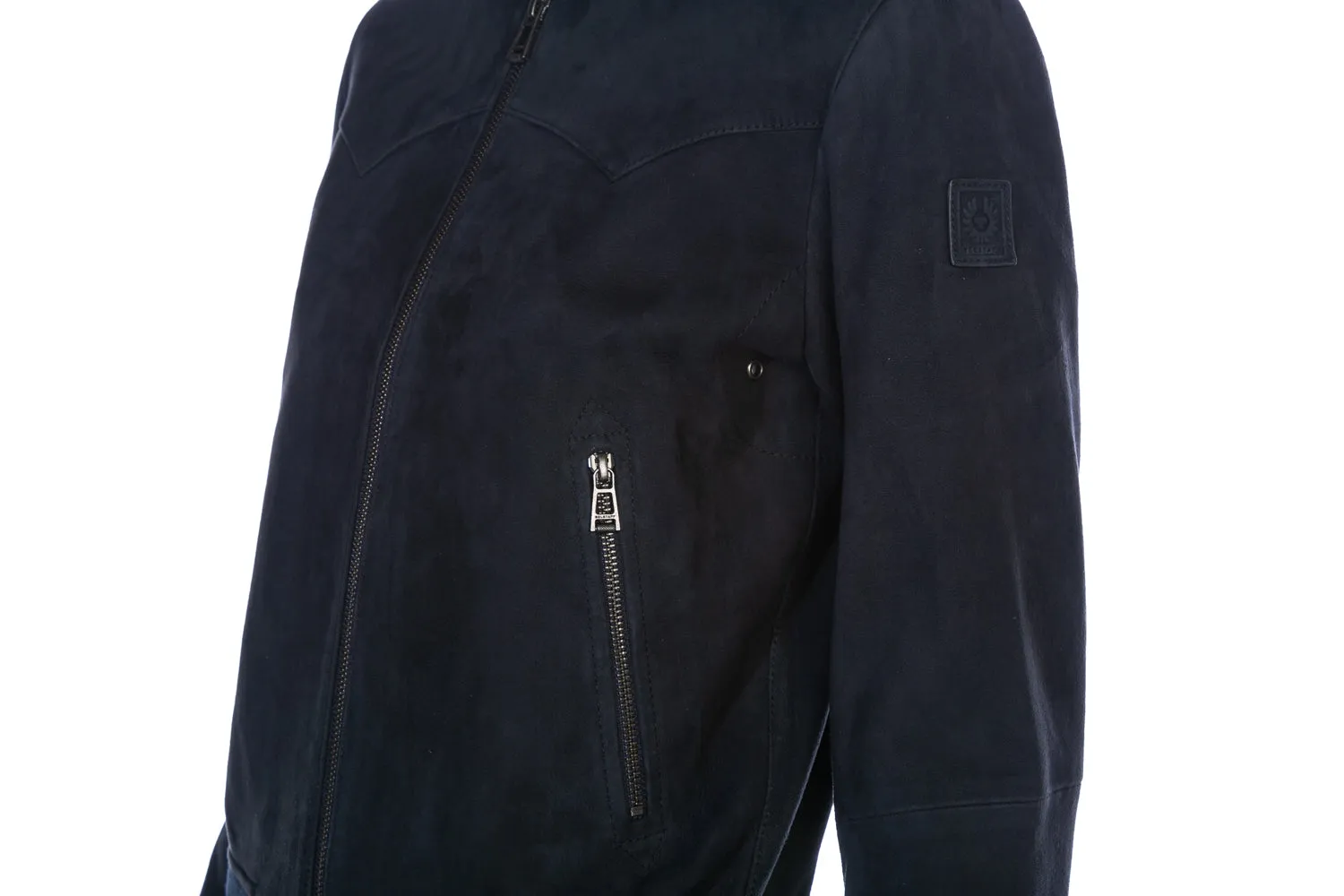 Belstaff Corvette Ladies Suede Jacket in Navy