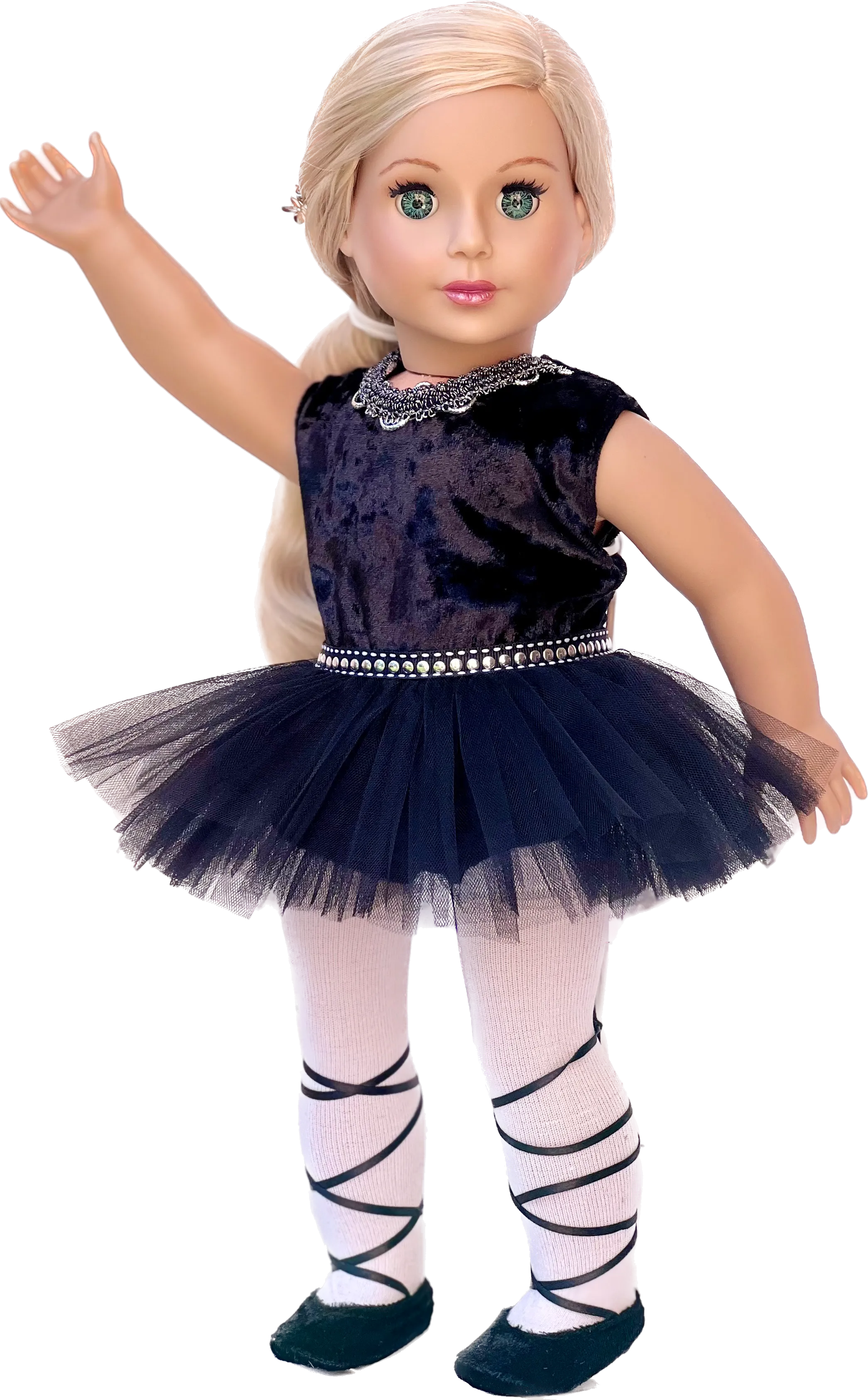 Black Swan - Ballerina Outfit for 18 inch Doll - Leotard, Tutu, Tights and Ballet Shoes