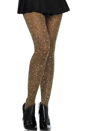 Black tights with gold glitter