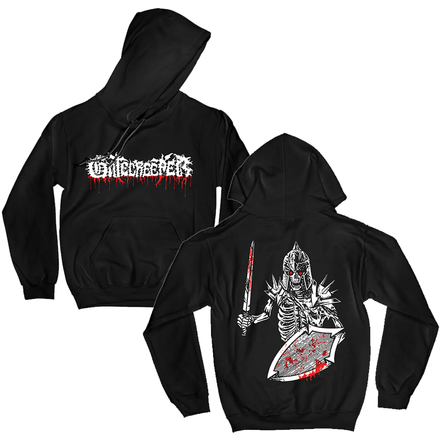 Bloody Skeleton Warrior Hoodie (Black)