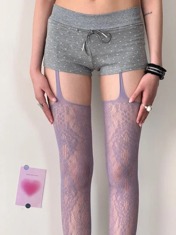 Blossom y2k suspender stockings tights