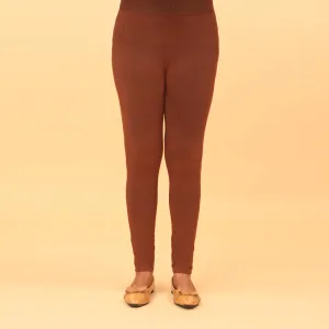 Brown Plain Jersey Tights PN2060