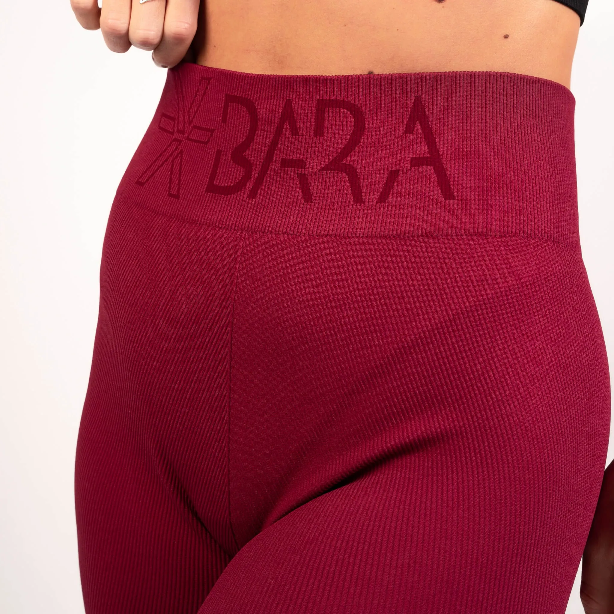 Burgundy Ribbed Seamless Tights