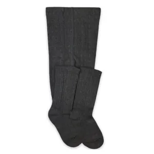 Cableknit Tights -- Charcoal