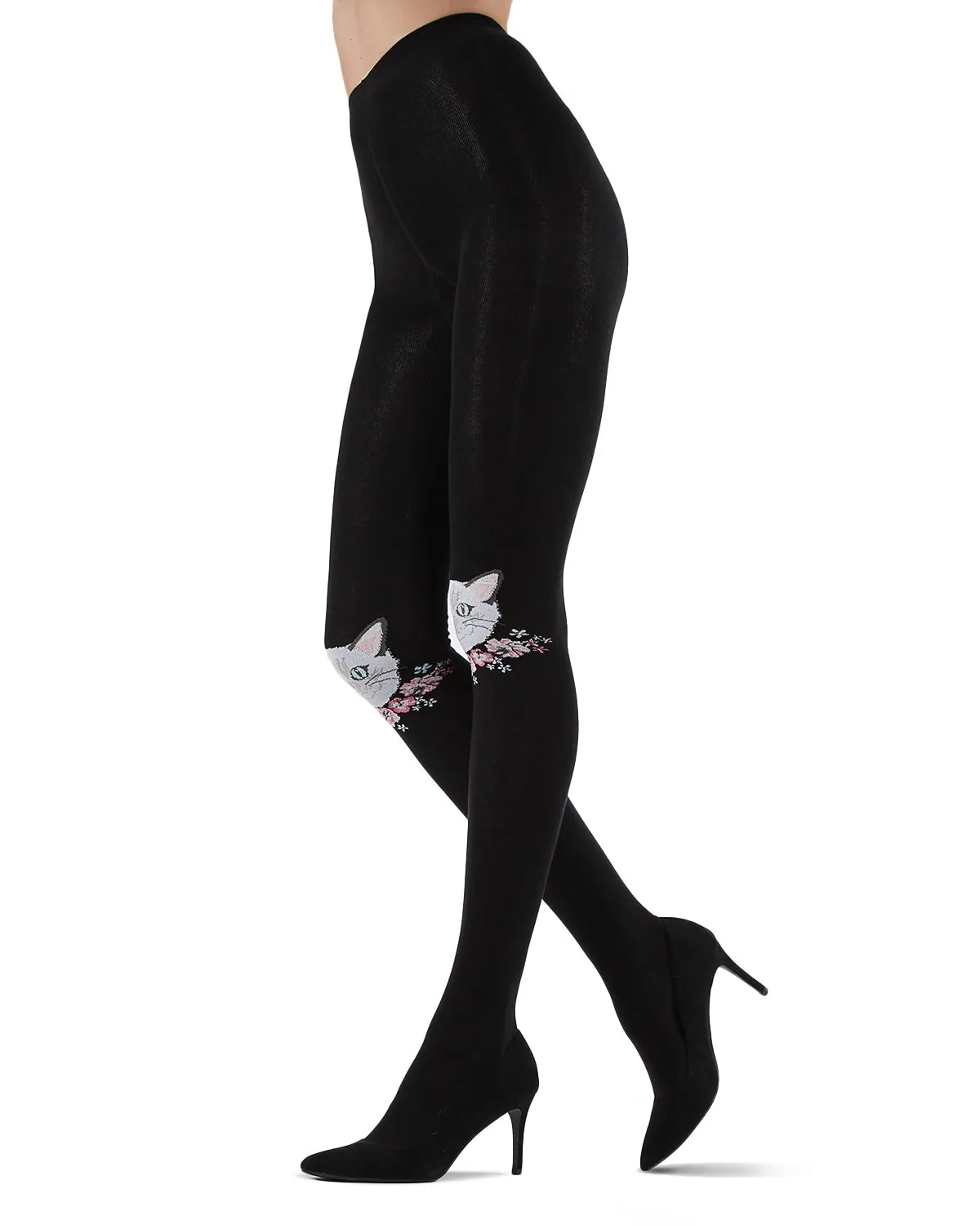 Cat Face Design Sweater Tights