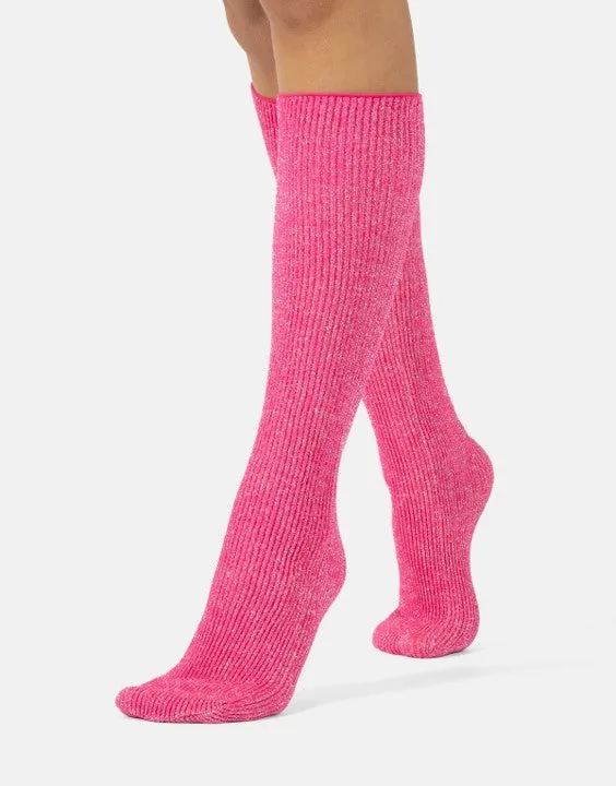 Cette Glitter Ribbed Socks Pink 278-12