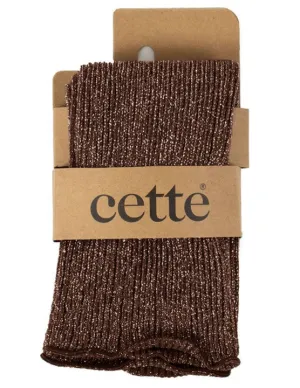 Cette Glitter Ribbed Socks Walnut 278-296