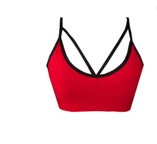 Cherry Red Strappy V Neck Crop Top