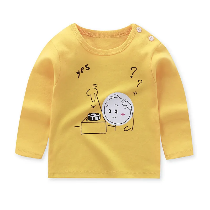 Children's Long-sleeved T-shirt Cotton Single Top