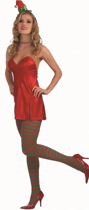 Christmas Striped Tights Red/Green