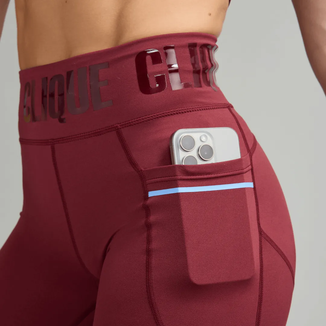 CLQ Power 7/8 Compression Tights - Oxblood