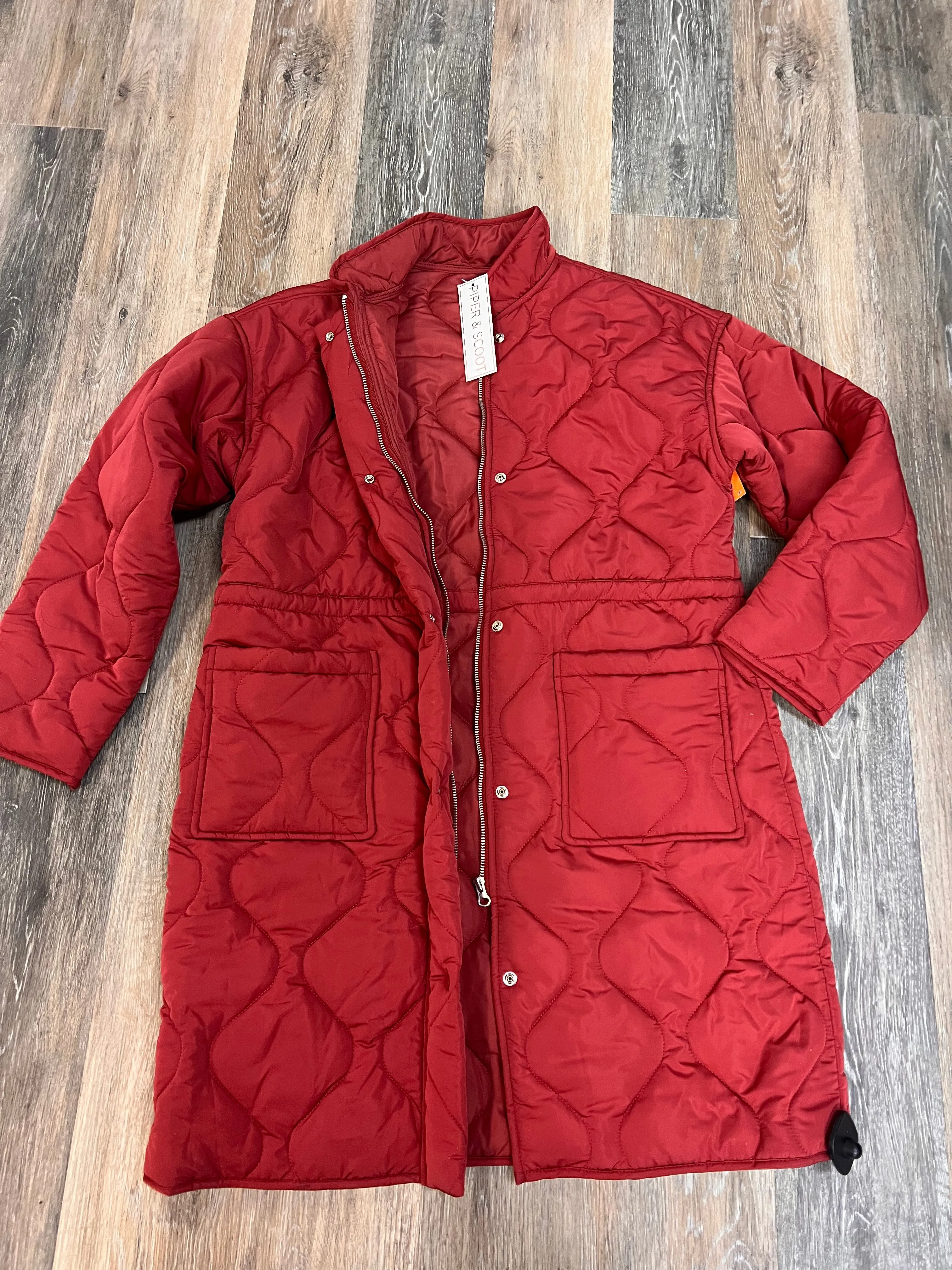 Coat Puffer & Quilted By Tea N Rose In Red, Size: M