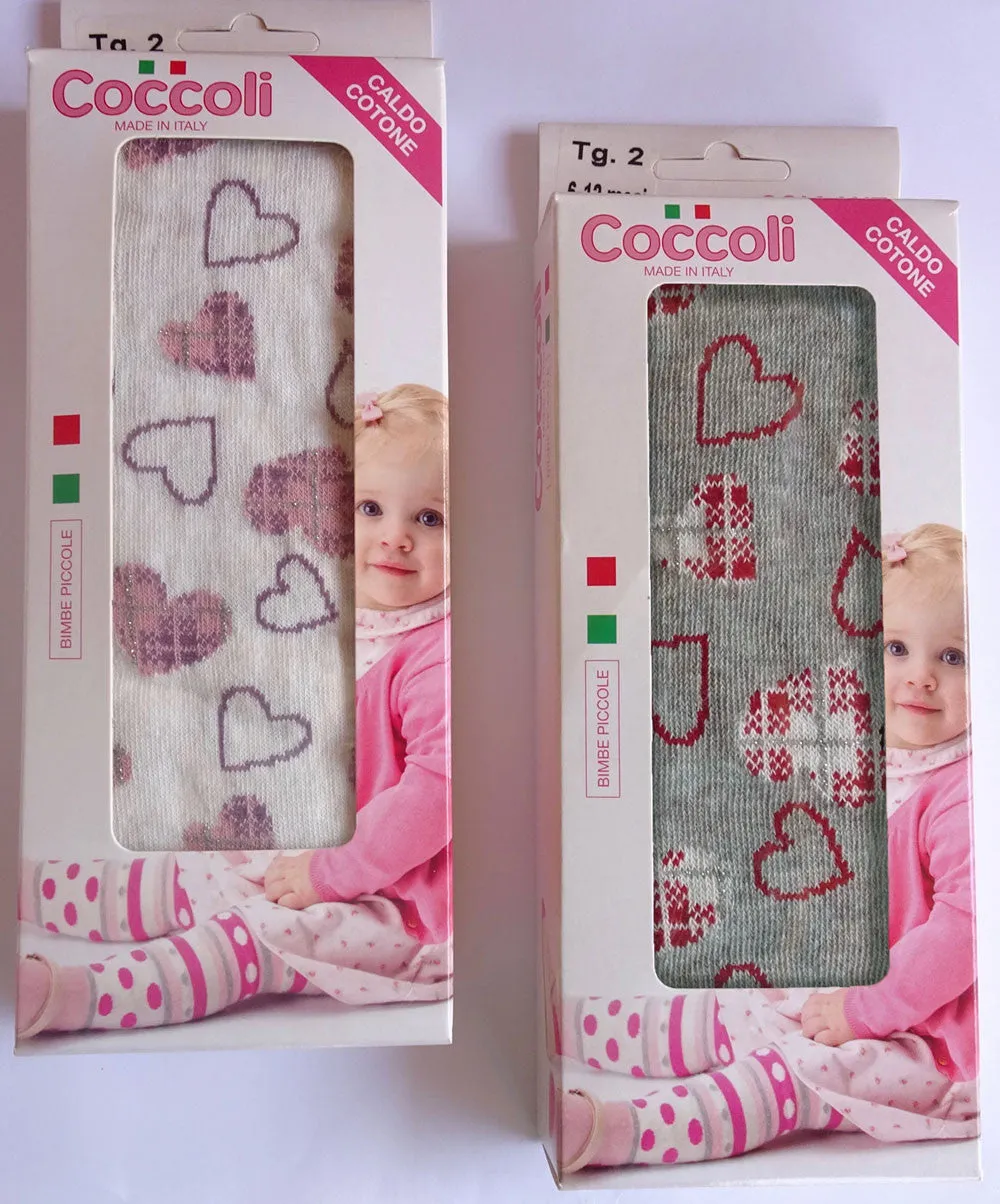 Coccoli Baby Girl Hearts Patterned Cotton Tights