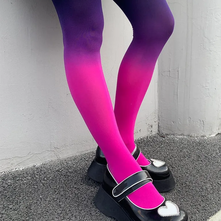 Colorful Kidcore Aesthetic Gradient Thin Tights