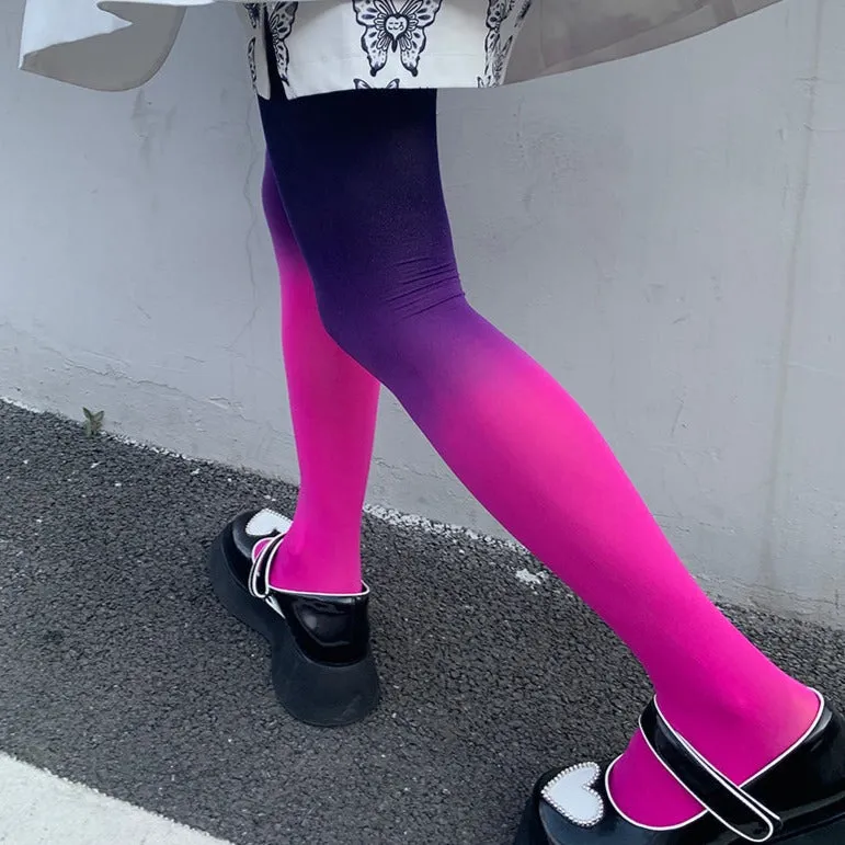 Colorful Kidcore Aesthetic Gradient Thin Tights