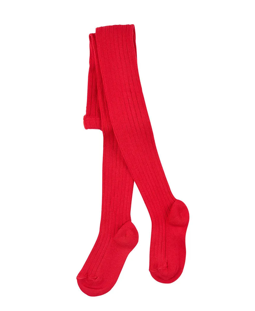 Condor Ribbed Tights (#550 Rojo Red)