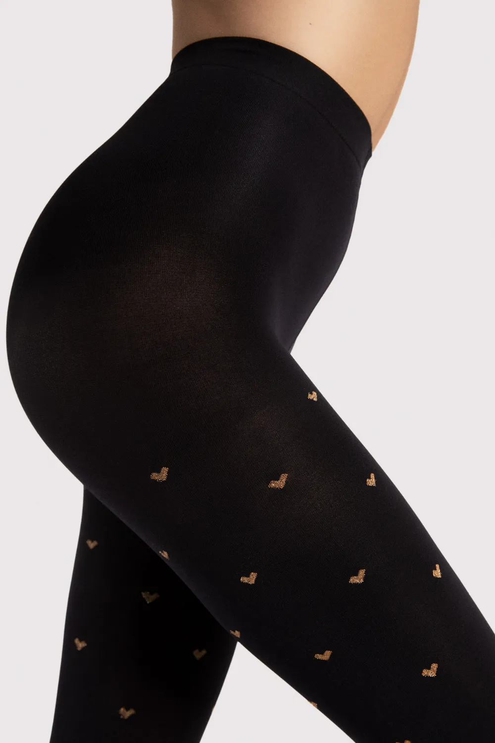 Copper Love Heart Pattern Tights 60 Denier