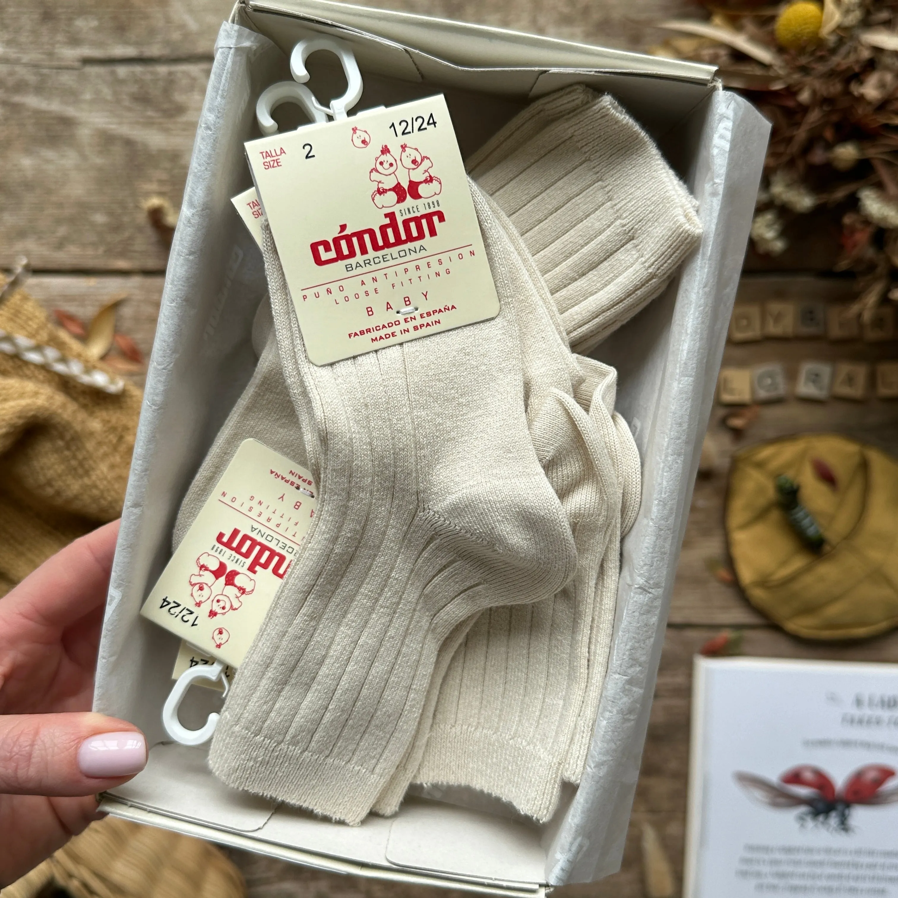 Cotton Rib Ankle Socks | Linen