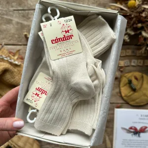 Cotton Rib Ankle Socks | Linen