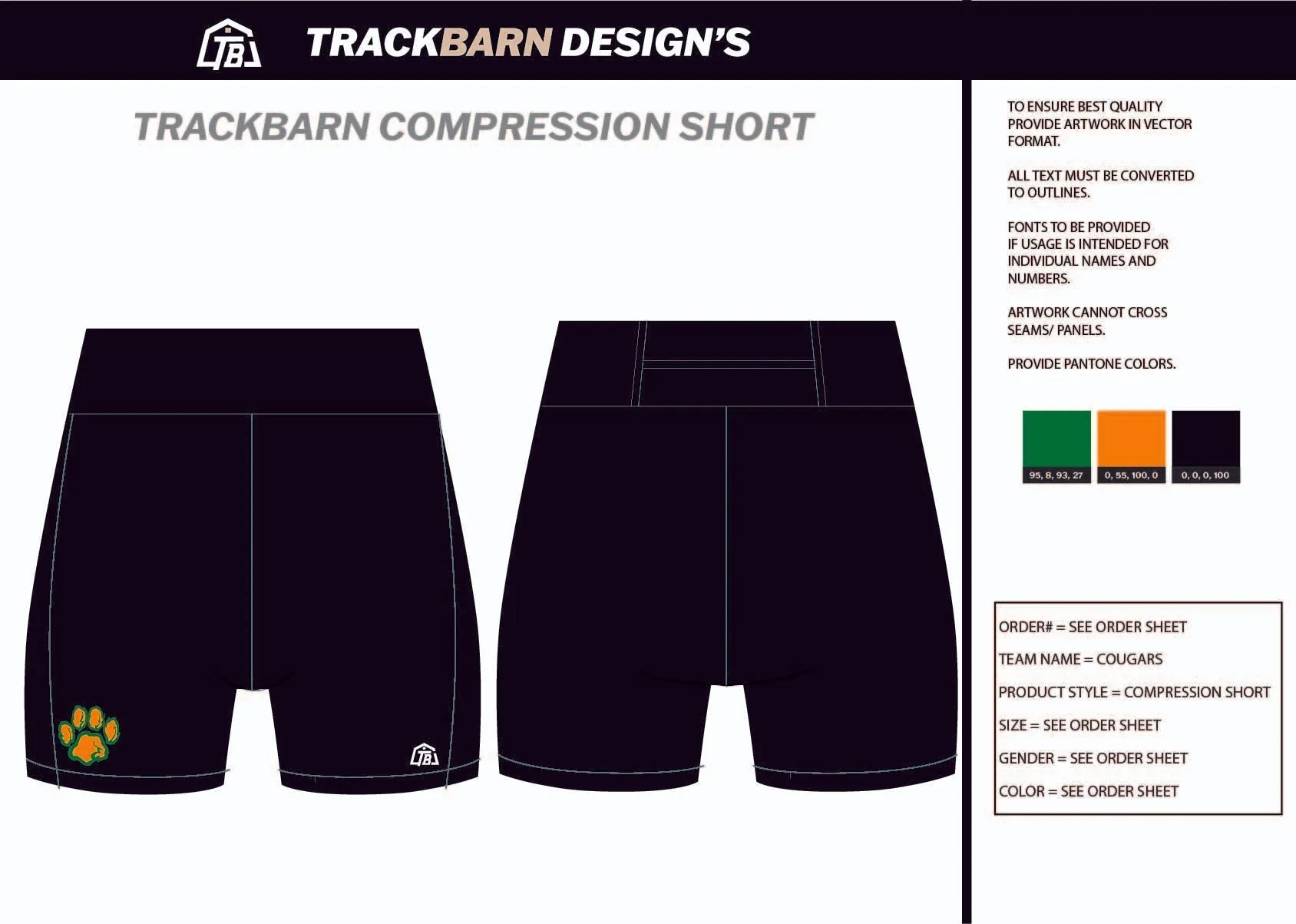 Cougars-TF- Womens Short Running Tight