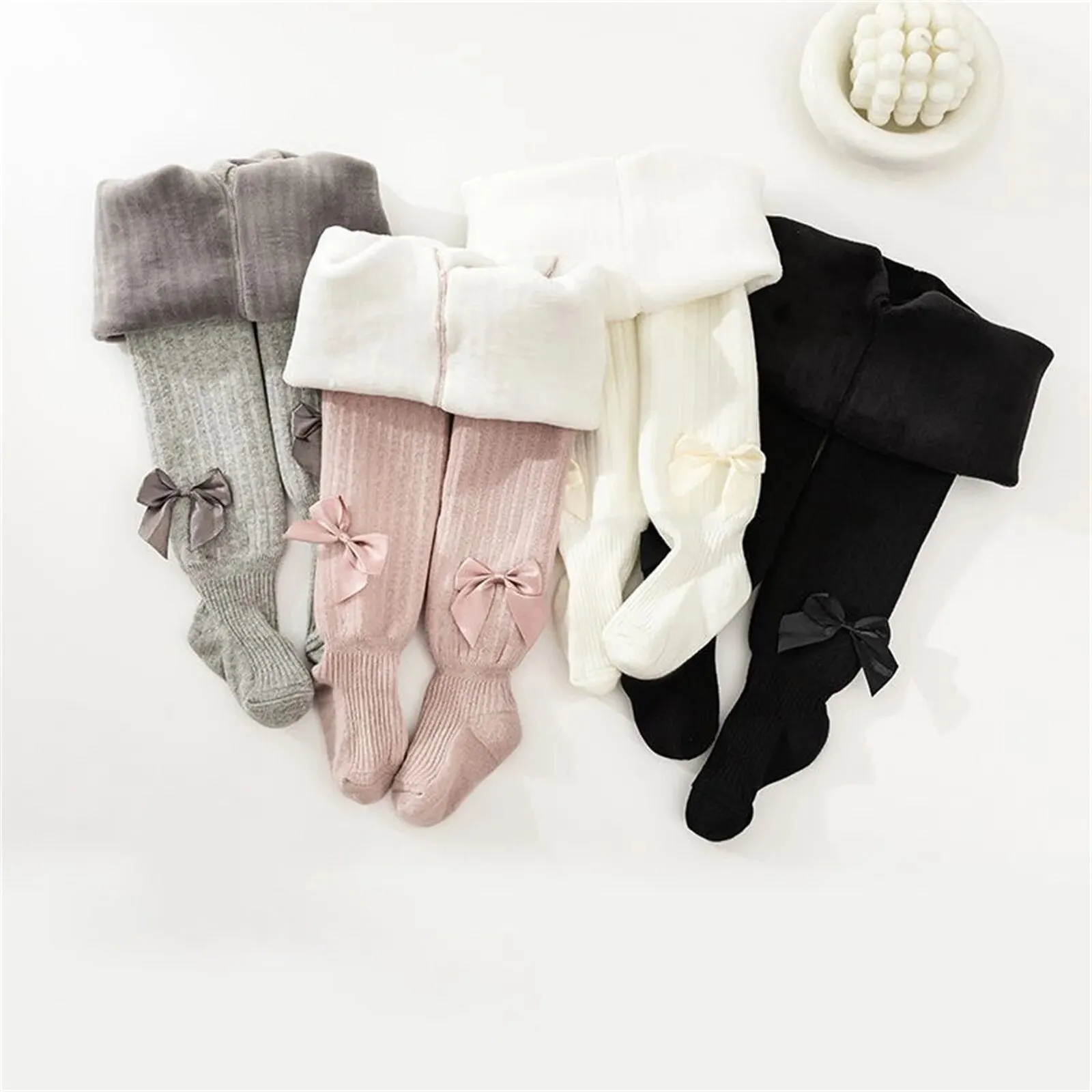 CRYSTAL Fleece Lined Bowtie Tights