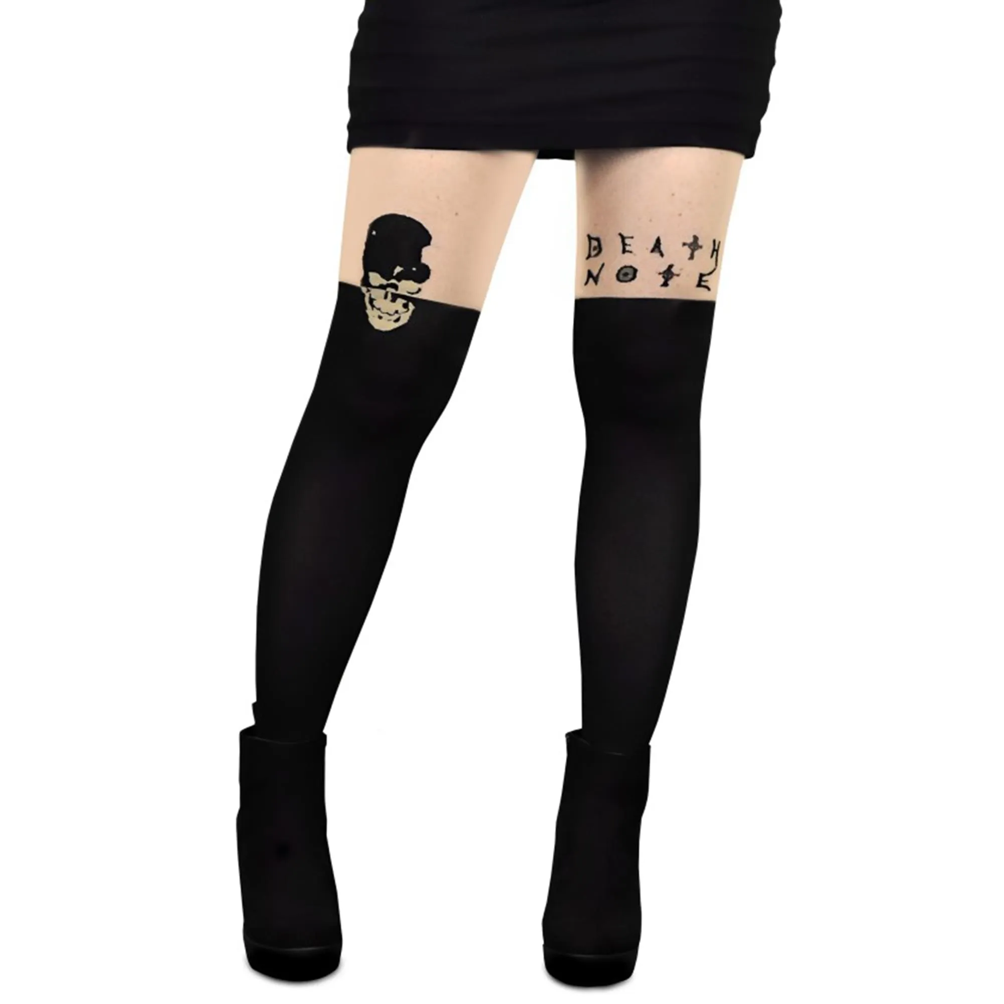 Death Note with Skull Women's Printed Tights