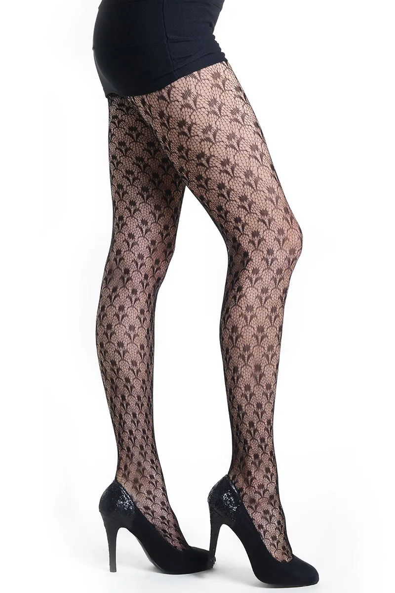 Decorative Jacquard Fishnet Tights