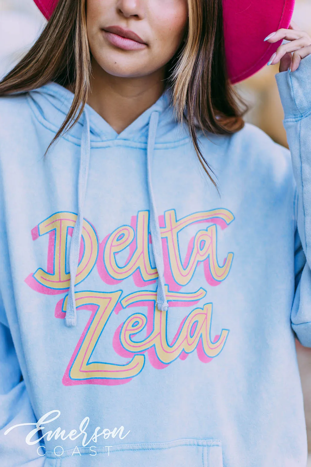 Delta Zeta Retro Mineral Wash Hoodie