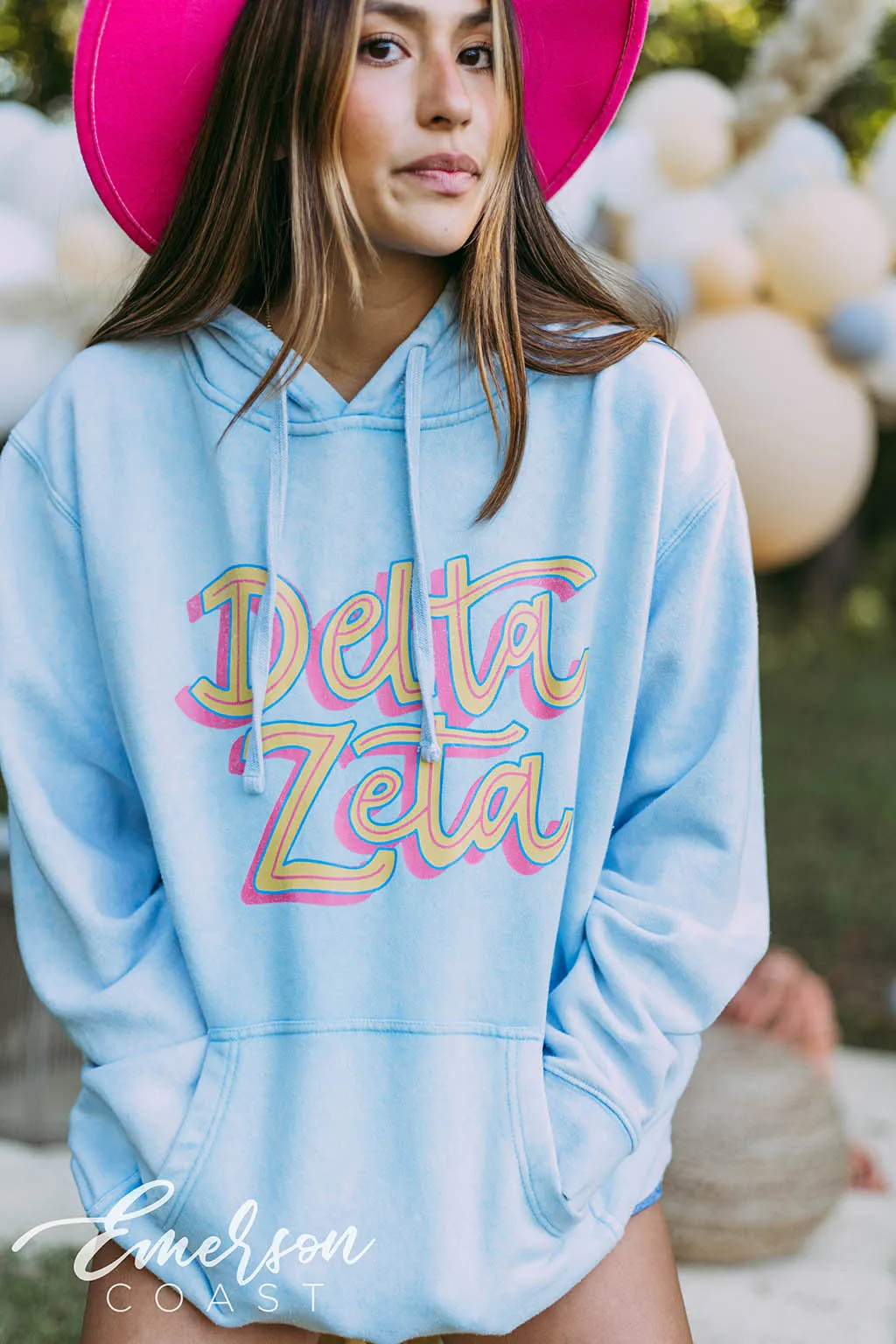 Delta Zeta Retro Mineral Wash Hoodie